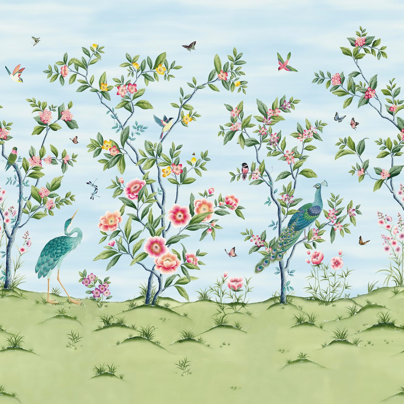 Florence Wallpaper - Sky/Meadow/Blossom - HDHW112889 - Harlequin - Premier Wallcovering