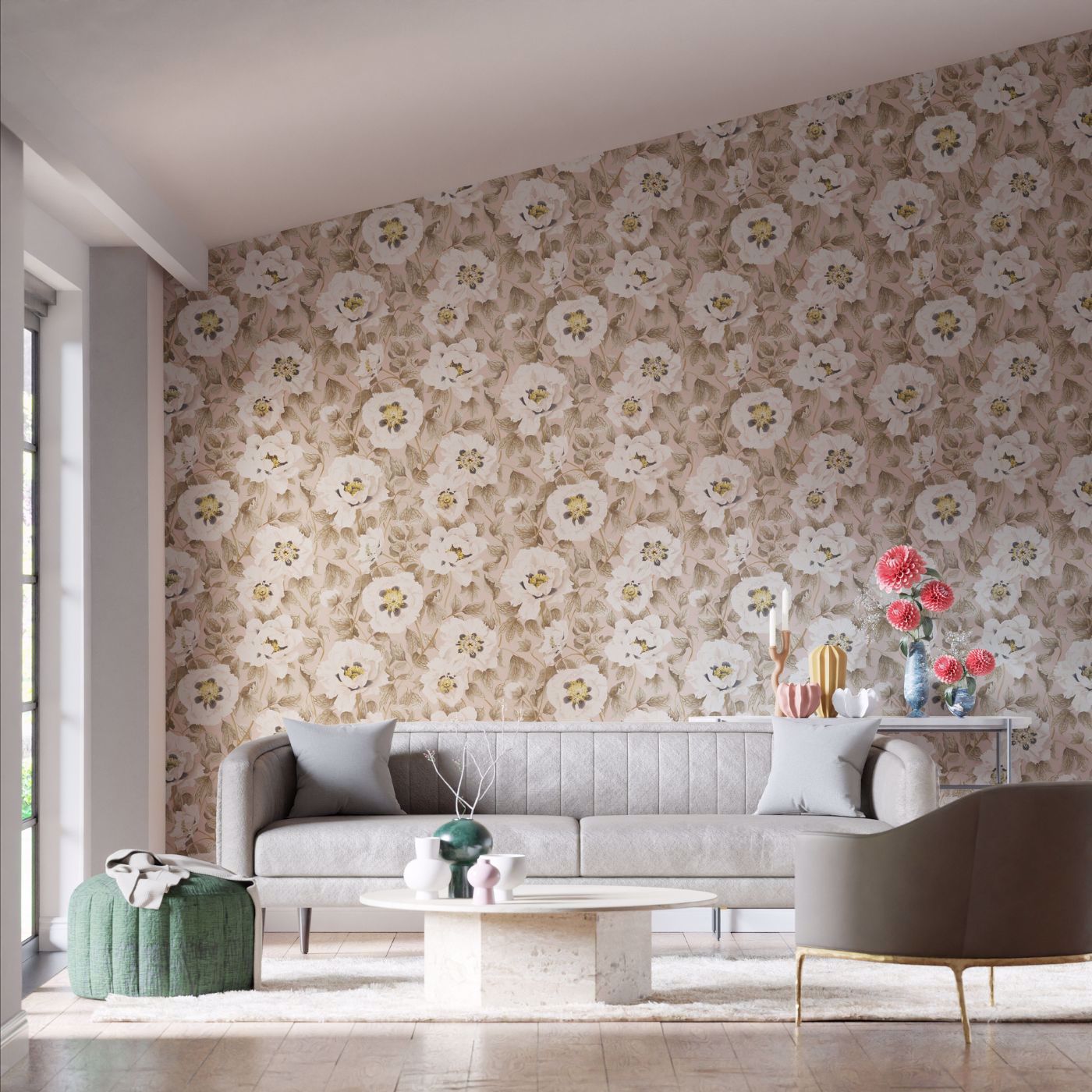 Florent Wallpaper - Positano/Maple/Graphite - Harlequin - HC4W113014