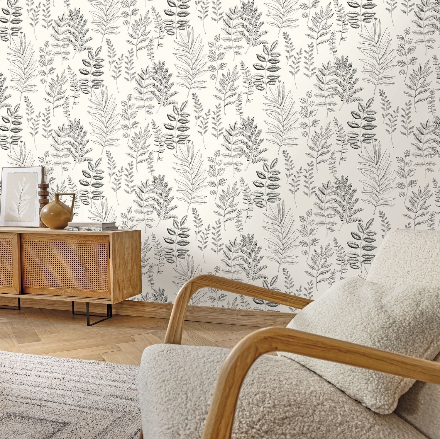 Florium Wallpaper - Noir blanc - Caselio - 106660990