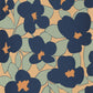 Flower Power Iconic Wallpaper - Bleu Marine - Casadeco - 88393101 - Premier Wallcovering