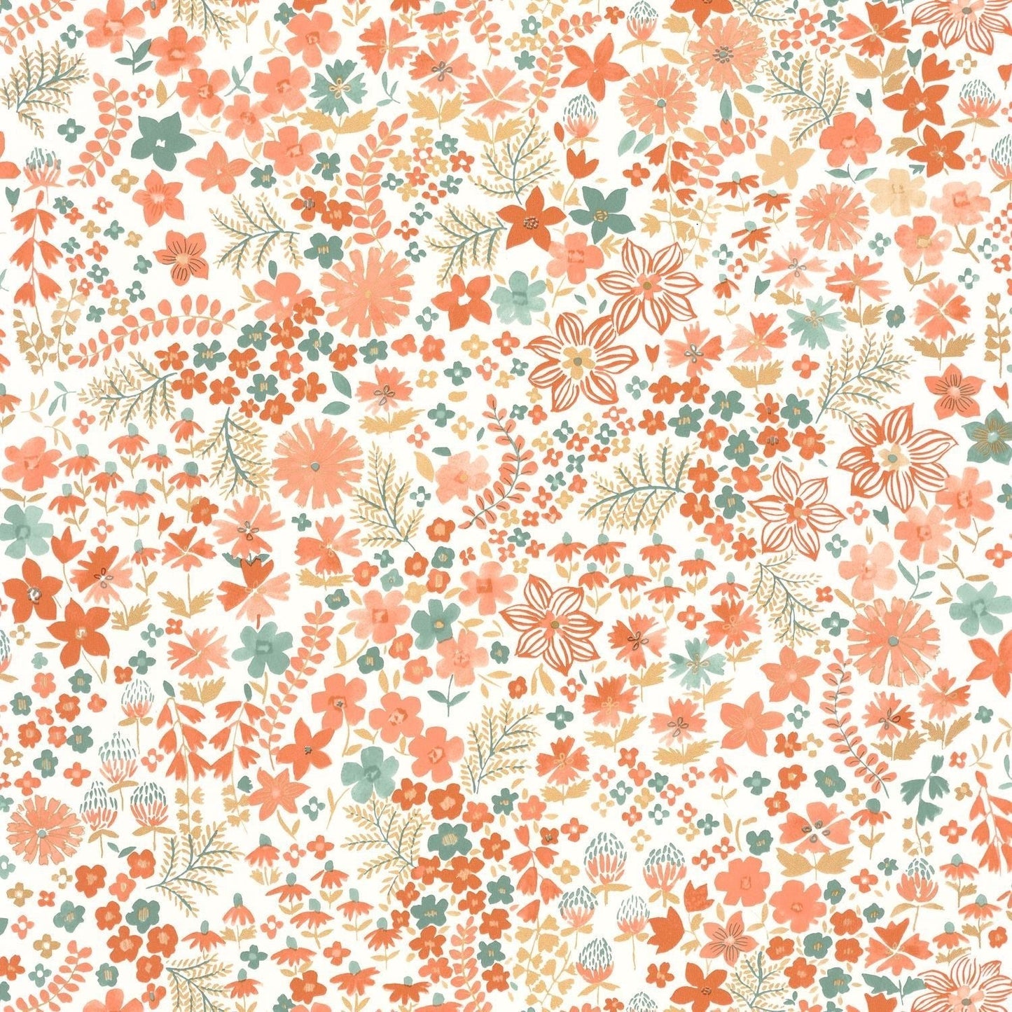 Flower Power June Wallpaper - Corail - Caselio - 101863073