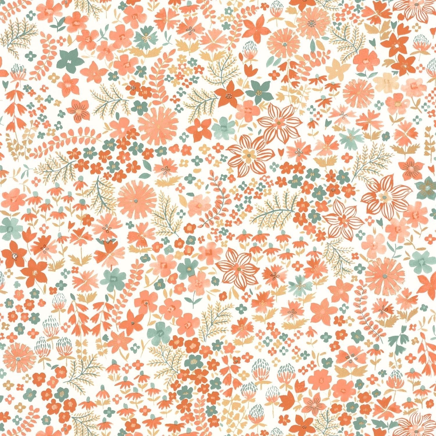 Flower Power June Wallpaper - Corail - Caselio - 101863073