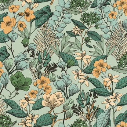 Flower Power May Wallpaper - Vert Emeraude - Caselio - 101857129