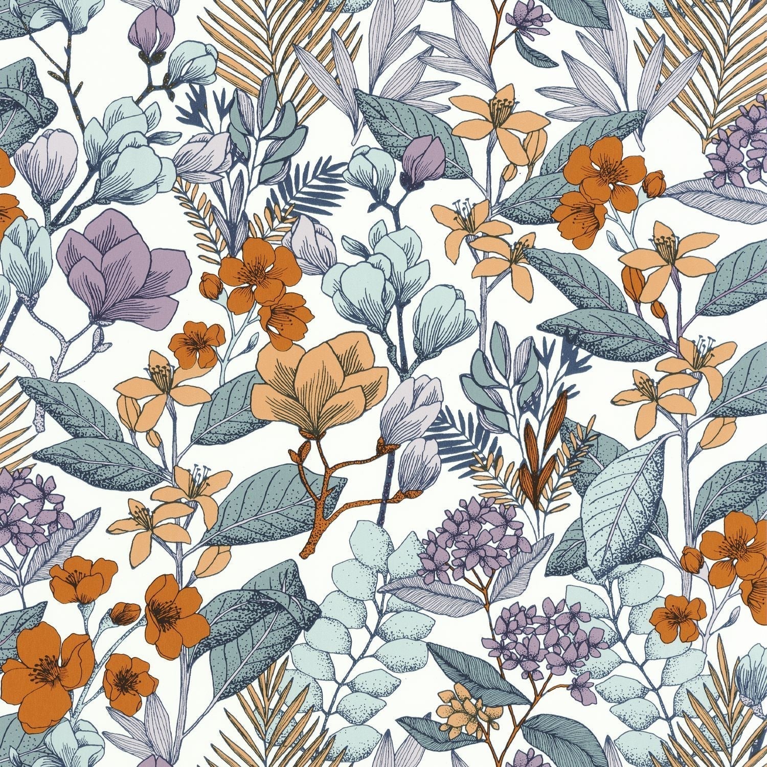 Flower Power May Wallpaper - Parme - Caselio - 101855060