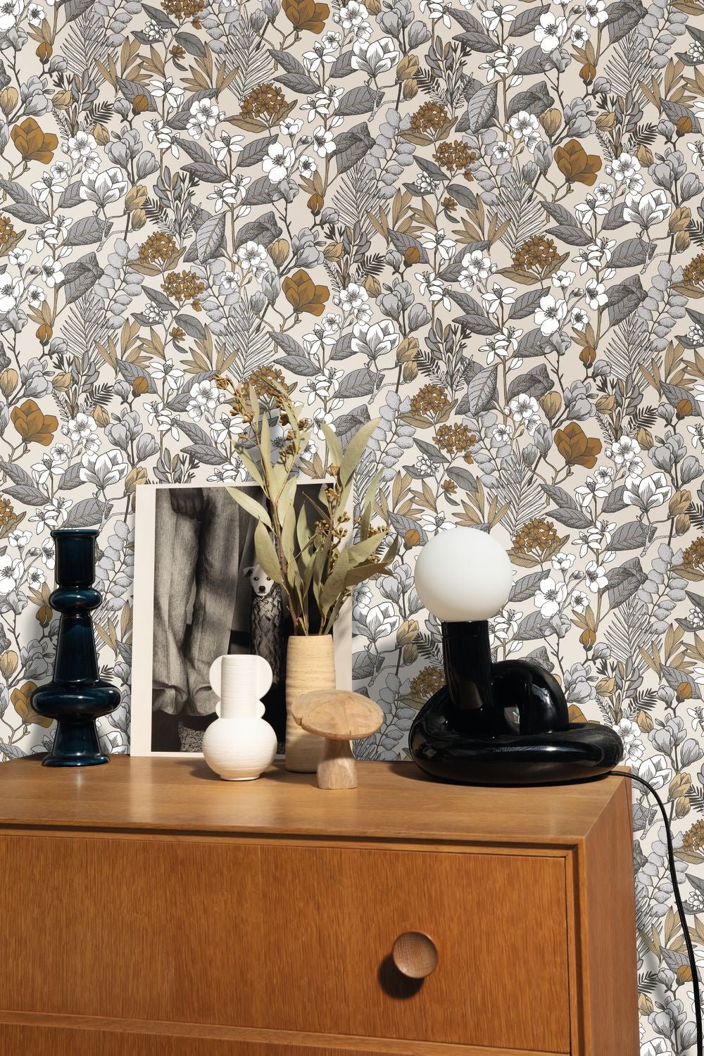 Flower Power May Wallpaper - Beige Gris - Caselio - 101851099