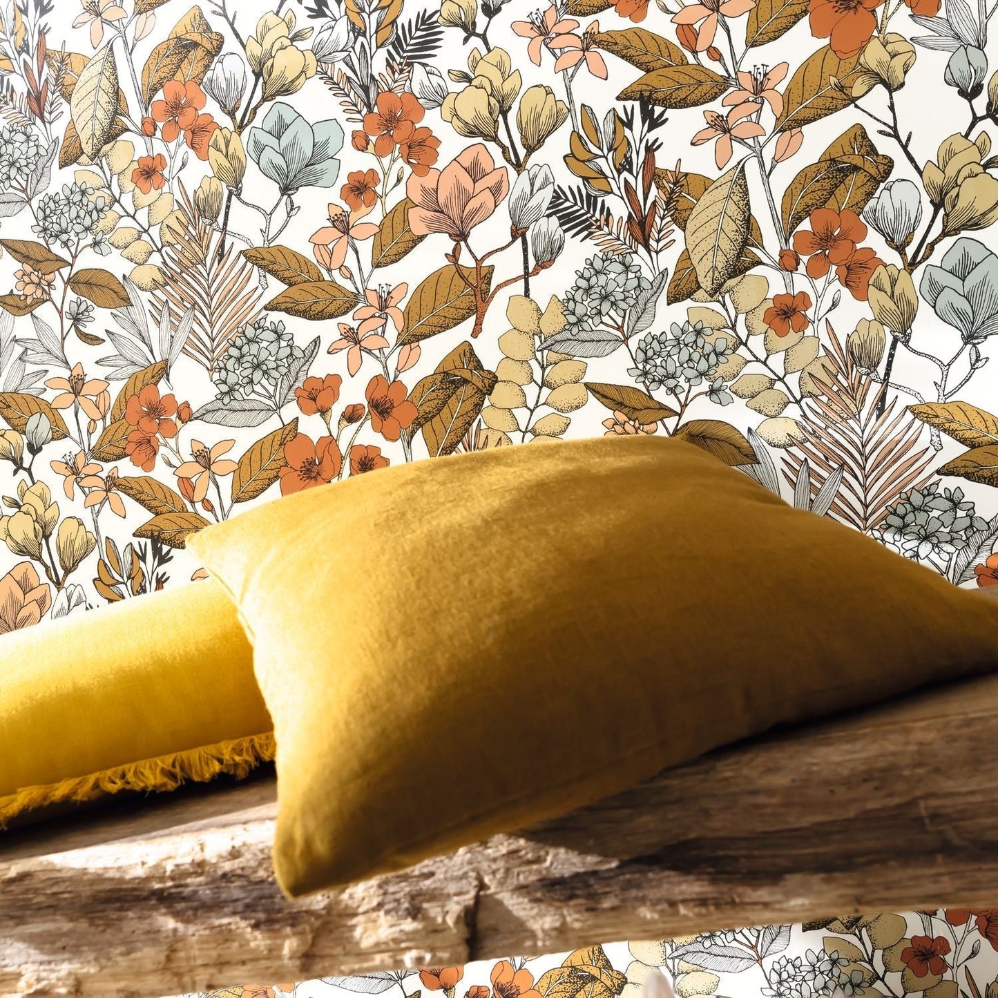 Flower Power May Wallpaper - Ocre Rose - Caselio - 101857241