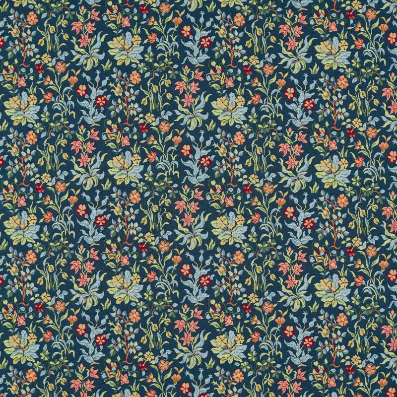 Flowers By May Fabric - Indigo - Morris & Co - 237313 - Premier Wallcovering