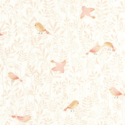 Flying Bird Once Upon A Time Wallpaper - Rose Nude - Casadeco - 88314120 - Premier Wallcovering