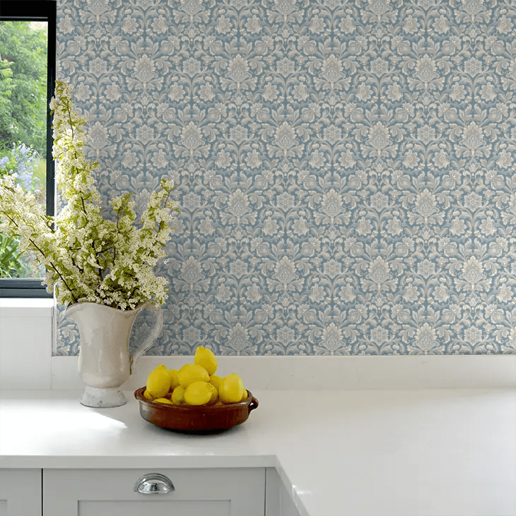 Foglavik Wallpaper - Metallic Blue - Boråstapeter - 4524 - Premier Wallcovering