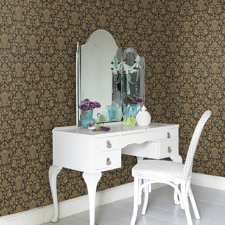 Foglavik Wallpaper - Black / Gold - Boråstapeter - 4522 - Premier Wallcovering