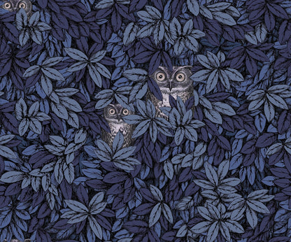 Foglie e Civette Wallpaper - Midnight - 123/11053 - Cole & Son - Premier Wallcovering