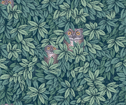 Foglie e Civette Wallpaper - Viridian - 123/11051 - Cole & Son - Premier Wallcovering