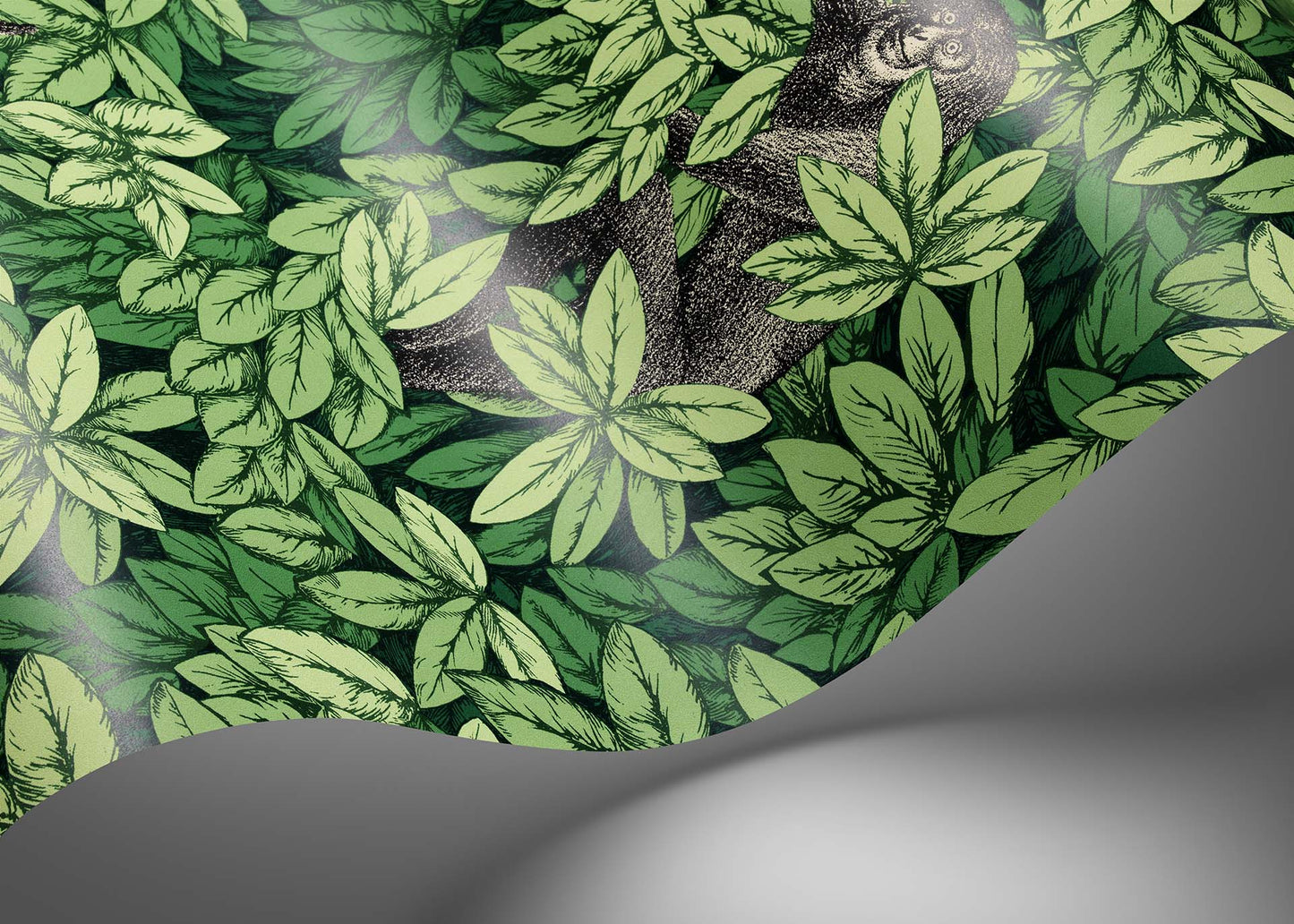 Foglie e Scimmie Wallpaper - Forest Green - 123/10049 - Cole & Son - Premier Wallcovering