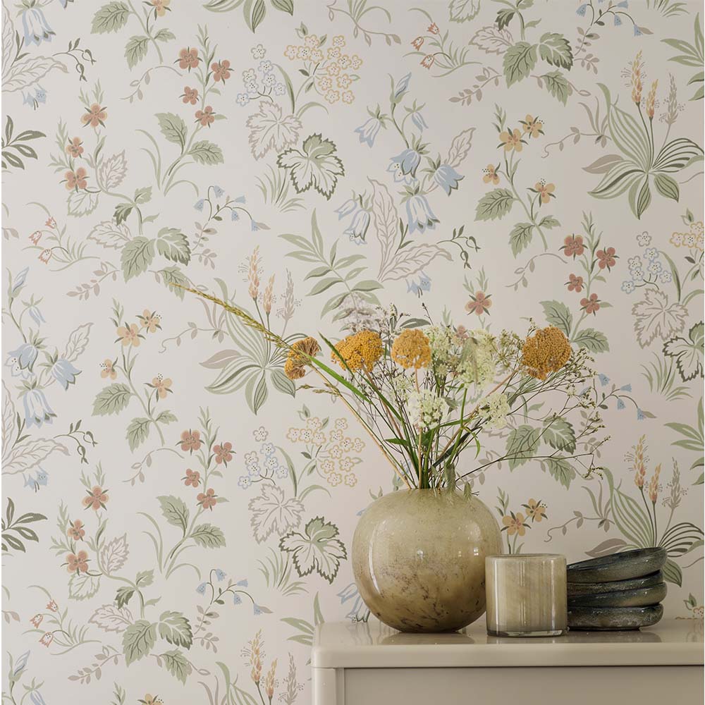 Folklore Wallpaper - Pearl Grey - Boråstapeter - 3261 - Premier Wallcovering