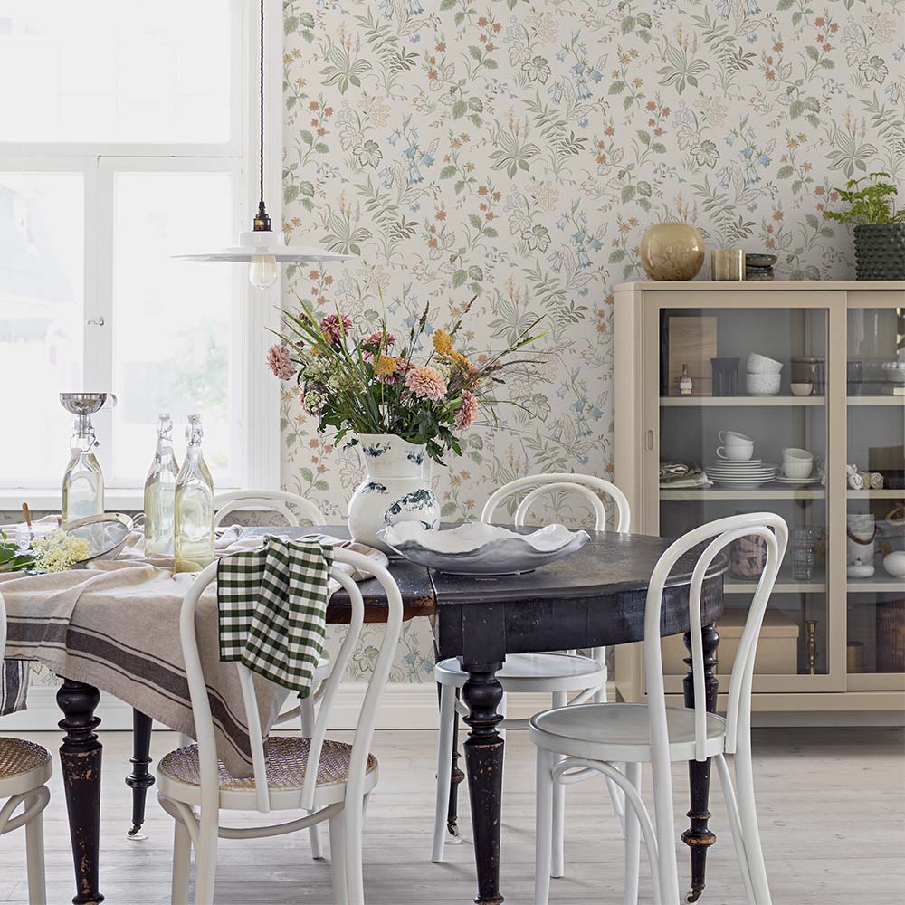 Folklore Wallpaper - Pearl Grey - Boråstapeter - 3261 - Premier Wallcovering