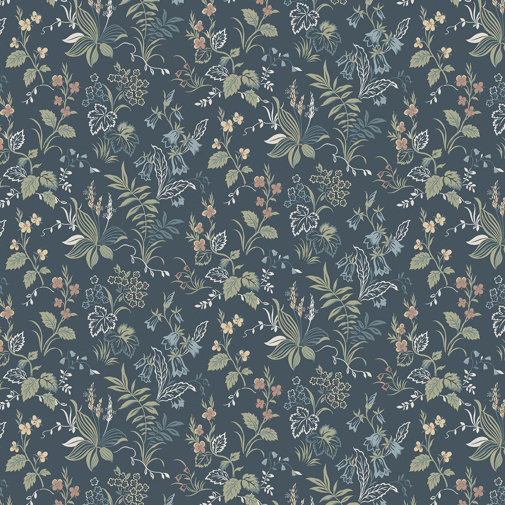 Folklore Wallpaper - Midnight Blue - Boråstapeter - 3262 - Premier Wallcovering