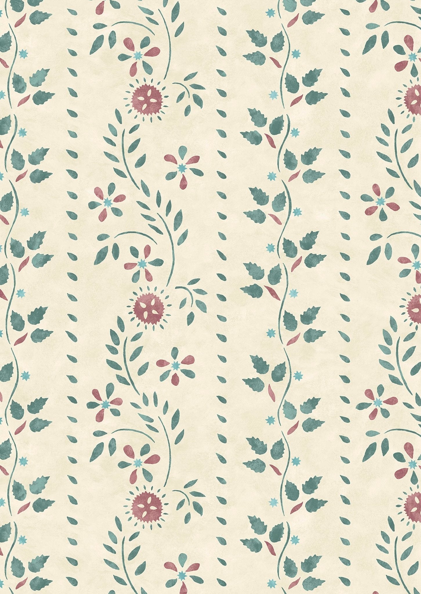 Lewis & Wood - Folklore - Teal Berry - Premier Wallcovering