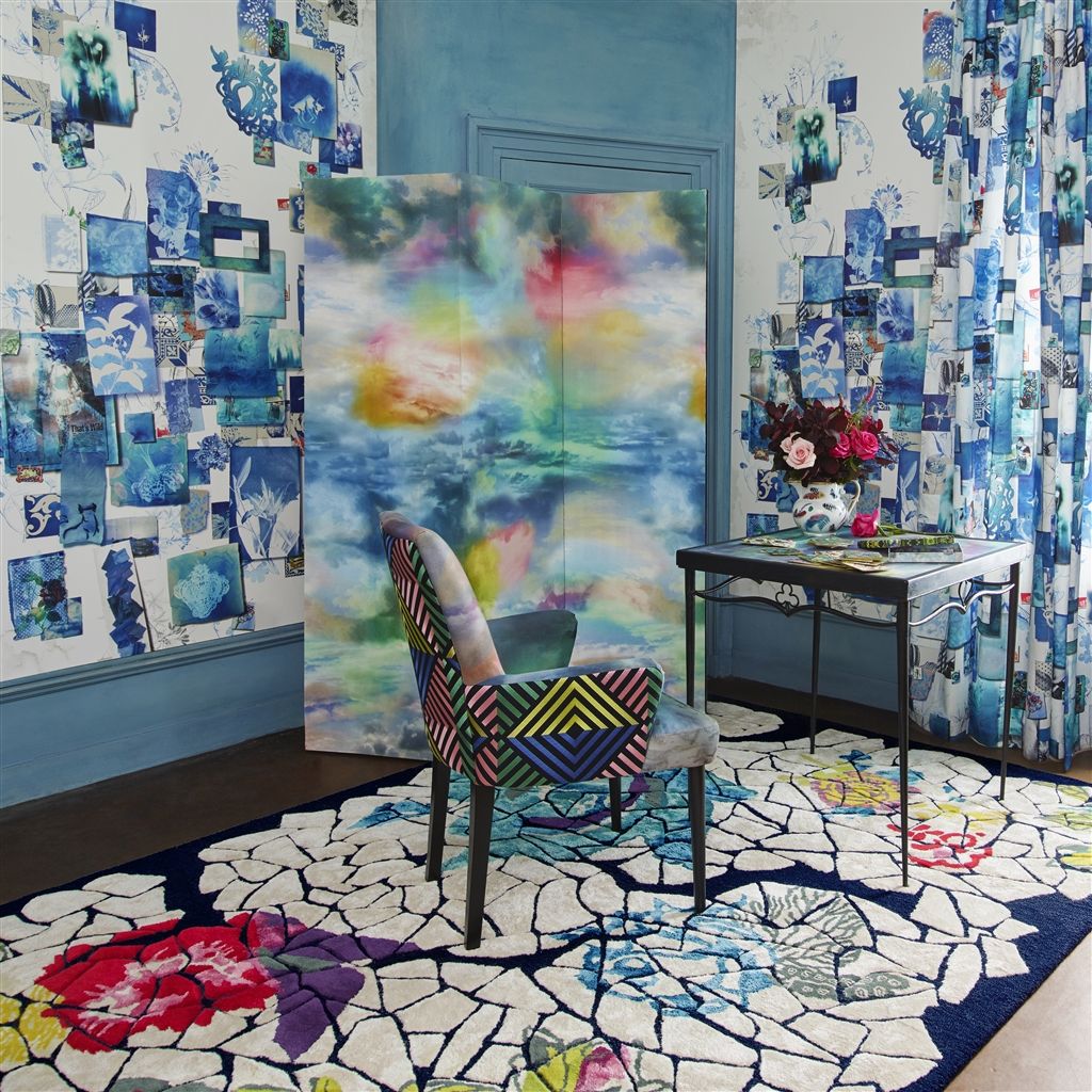 Follete De Roi Wallpaper - Bleu - Christian Lacroix - PCL700/01 - Premier Wallcovering