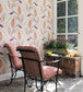 Fontibre Wallpaper - Aqua/Coral Red - Nina Campbell - NCW4207 - 02 - Premier Wallcovering