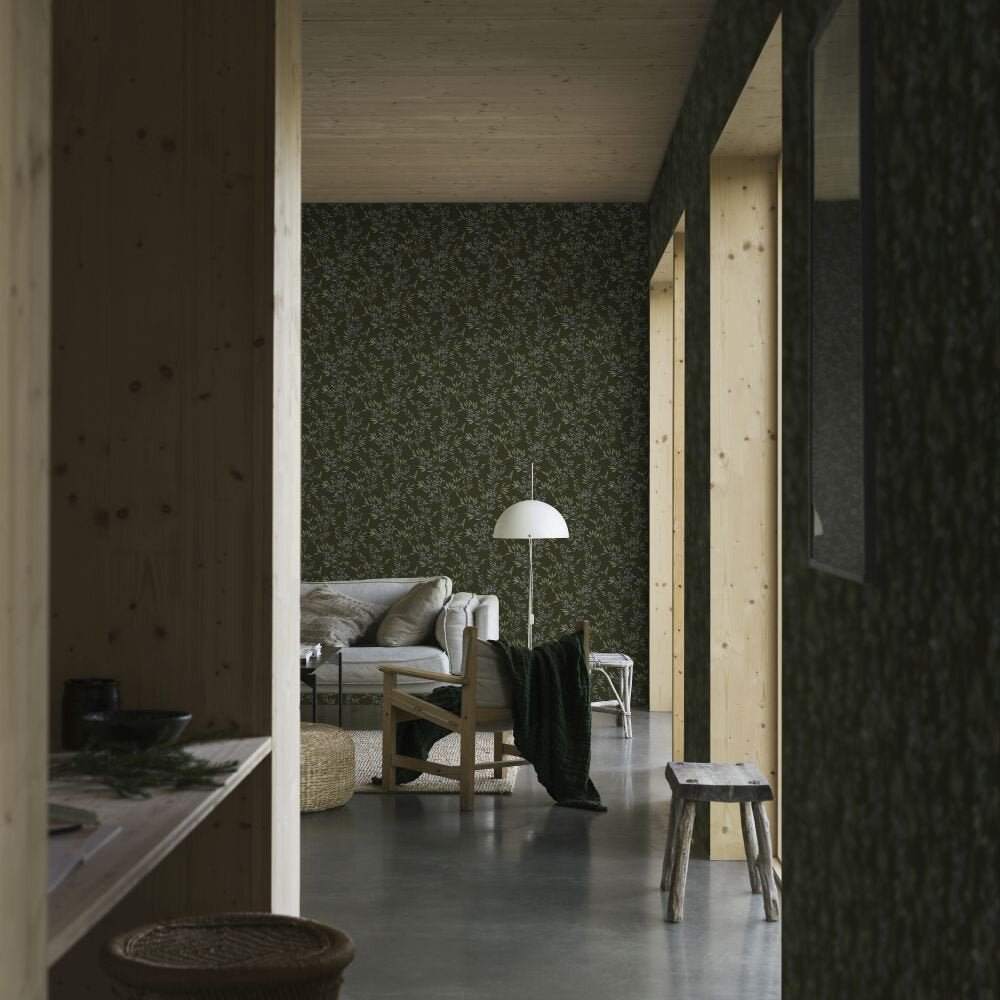 Forest Berries Wallpaper - Deep Green - Boråstapeter - 4715 - Premier Wallcovering
