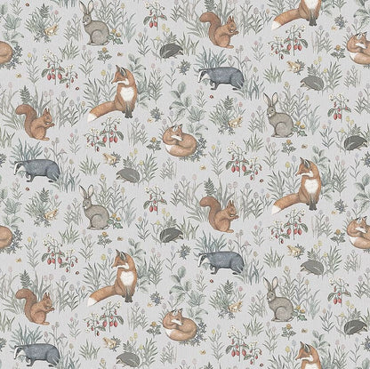 Forest Friends Wall Mural - Soft Grey - Boråstapeter - 7480 - Premier Wallcovering