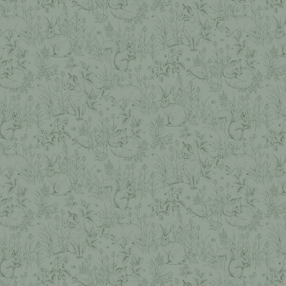 Forest Friends Wallpaper - Green - Boråstapeter - 7477 - Premier Wallcovering
