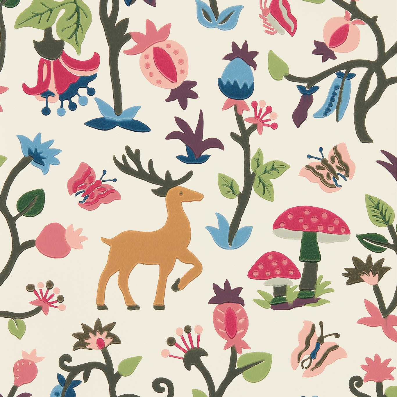 Forest Of Dean Wallpaper - Mulberry/multi - DABW217218 - Sanderson