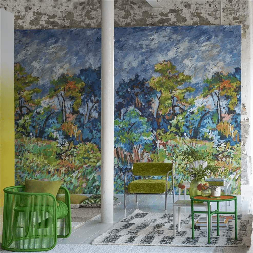 Foret Impressionniste Wallpaper - Cobalt - PDG1179/01 - Designers Guild