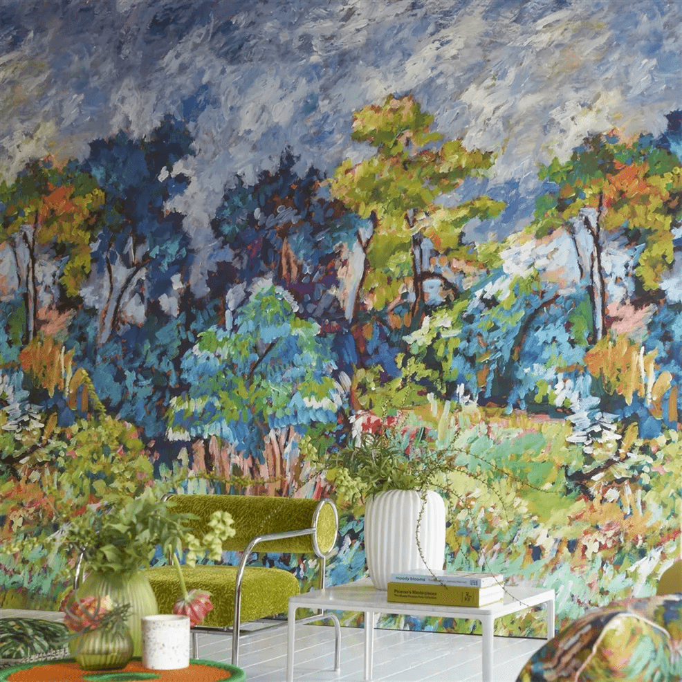 Foret Impressionniste Wallpaper - Cobalt - PDG1179/01 - Designers Guild