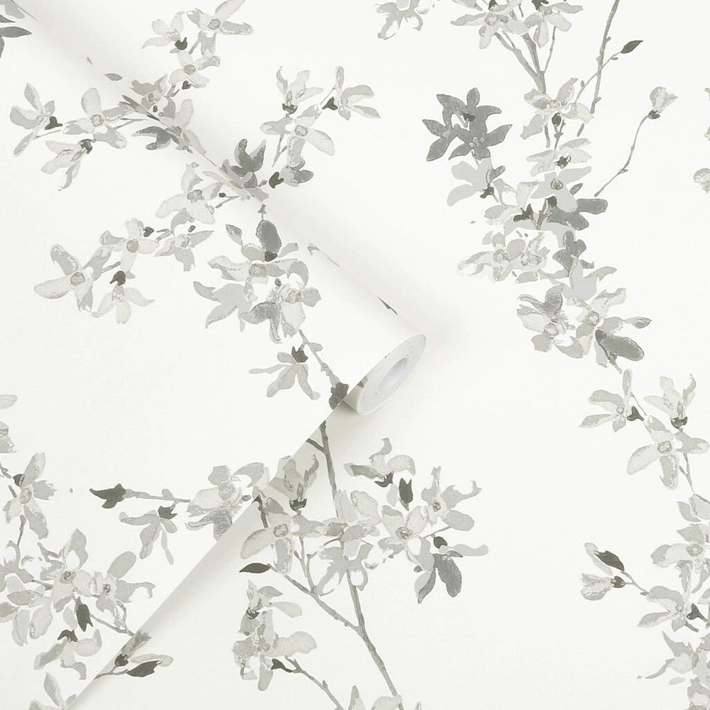 Forsythia Wallpaper - Steel - Laura Ashley - 113349 - Premier Wallcovering