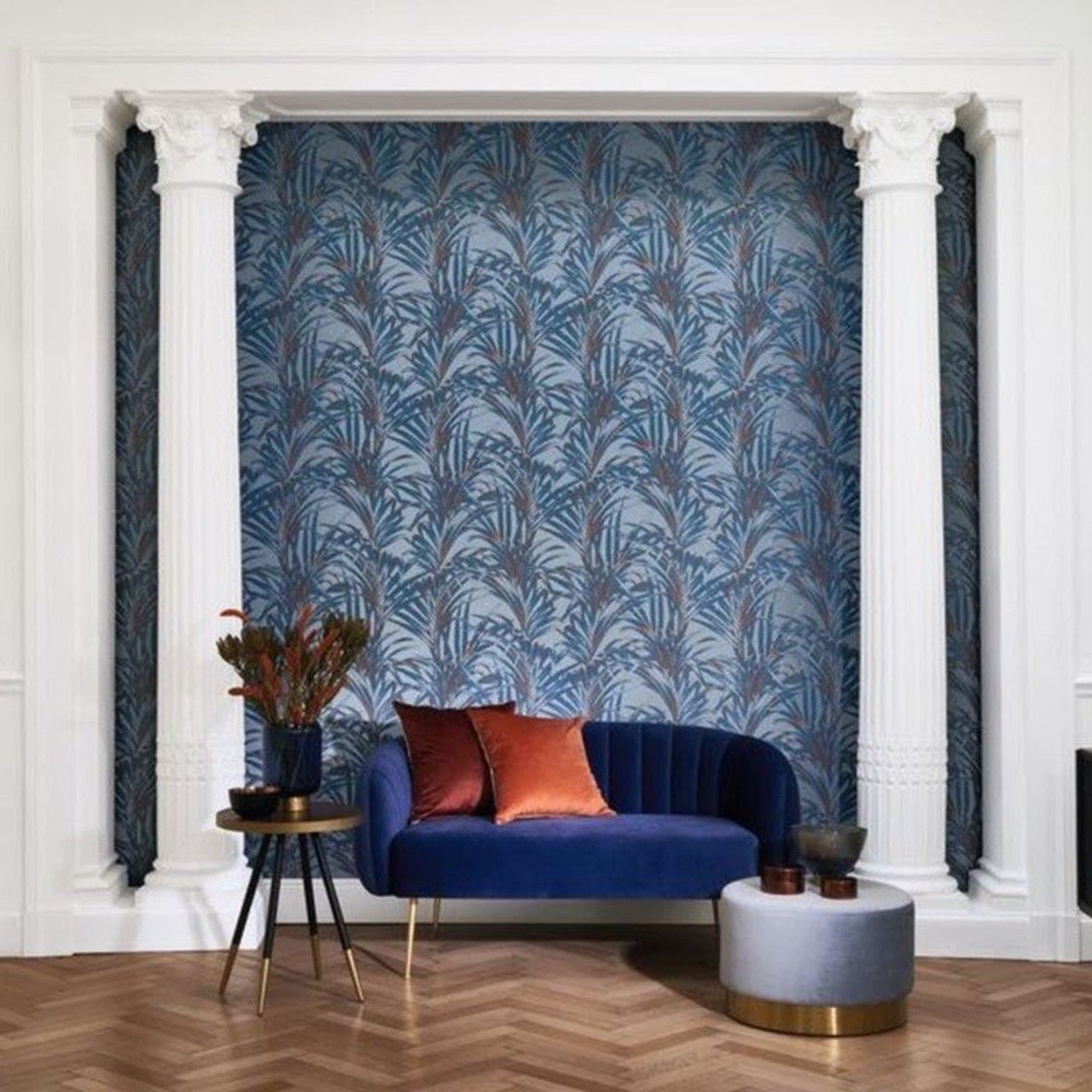Fougeres 1930 Wallpaper - Bleu And Cuivre - Casadeco - 28926404 - Premier Wallcovering