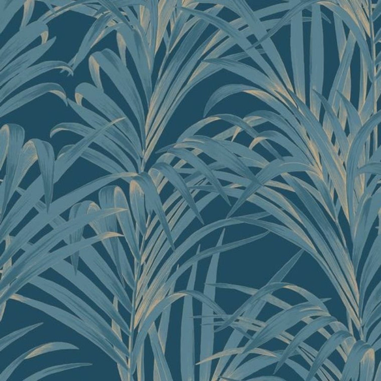 Fougeres 1930 Wallpaper - Bleu Or - Casadeco - 28926327 - Premier Wallcovering