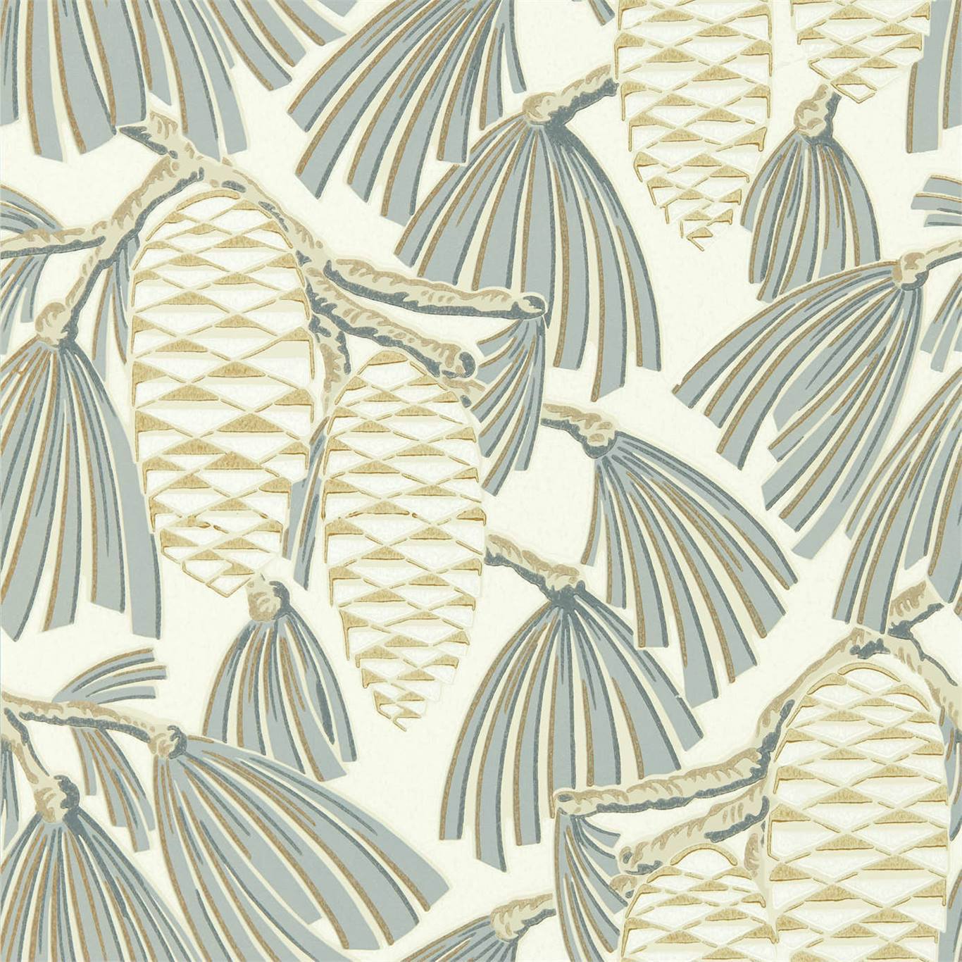 Foxley Wallpaper - Platinum/Gold - Harlequin - HSAW112128