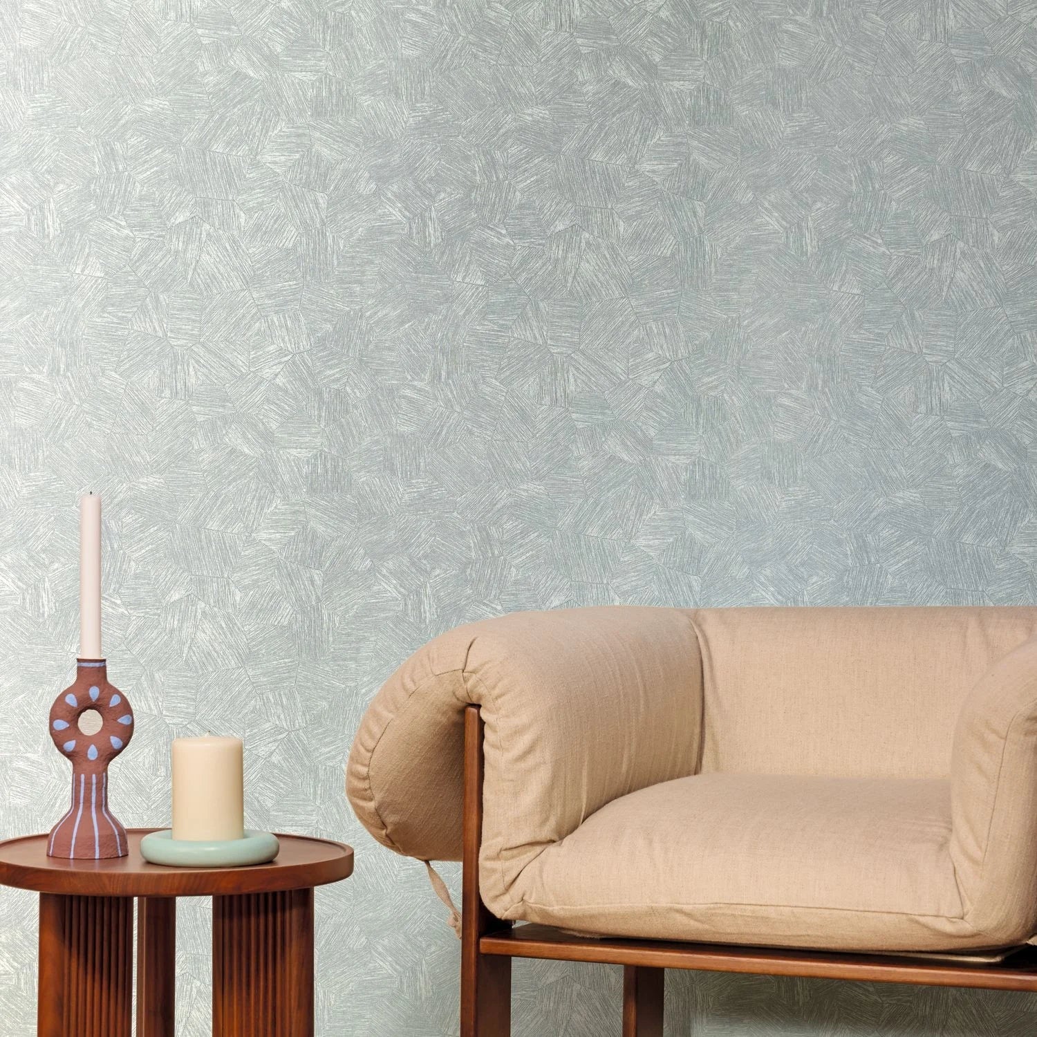 Fragments Wallpaper - Bleu cendre - Caselio - 107016109