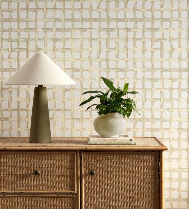 Fretwork Wallpaper - Honey - Scion - NSCW113263