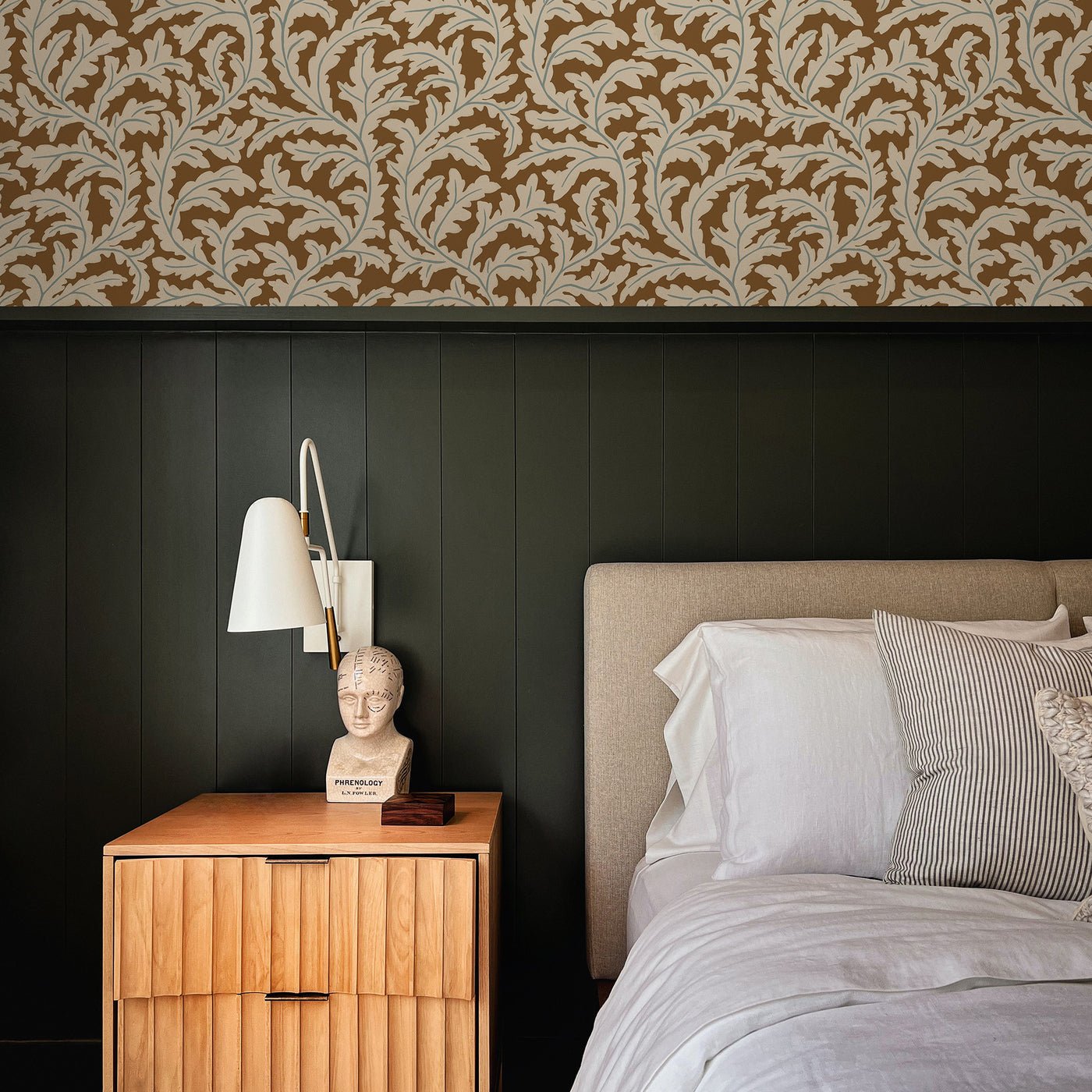 Frond Ogee Wallpaper - Sepia - Josephine Munsey - JMW-102511 - Premier Wallcovering