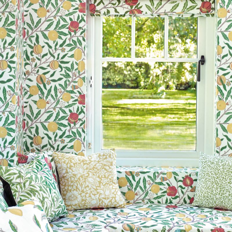 Fruit Fabric - Green Indigo/Madder - Morris & Co - 226906 - Premier Wallcovering