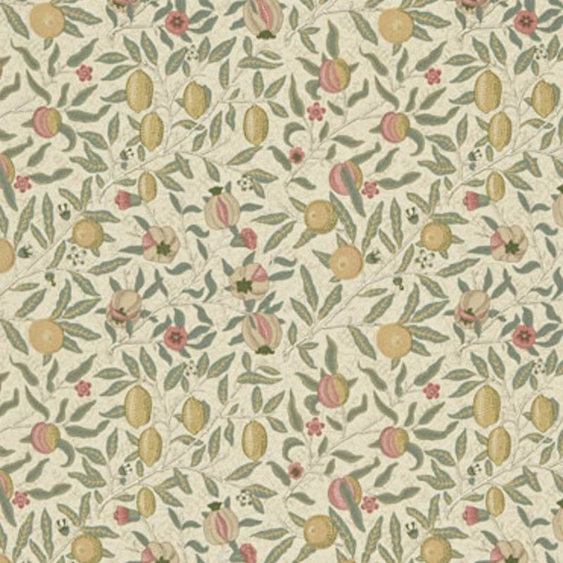 Fruit Fabric - Ivory/Teal - Morris & Co - DMCR226447 - Premier Wallcovering