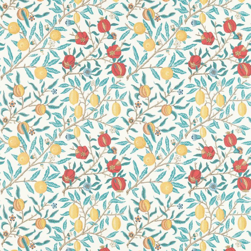 Fruit Fabric - Green Indigo/Madder - Morris & Co - 226906 - Premier Wallcovering