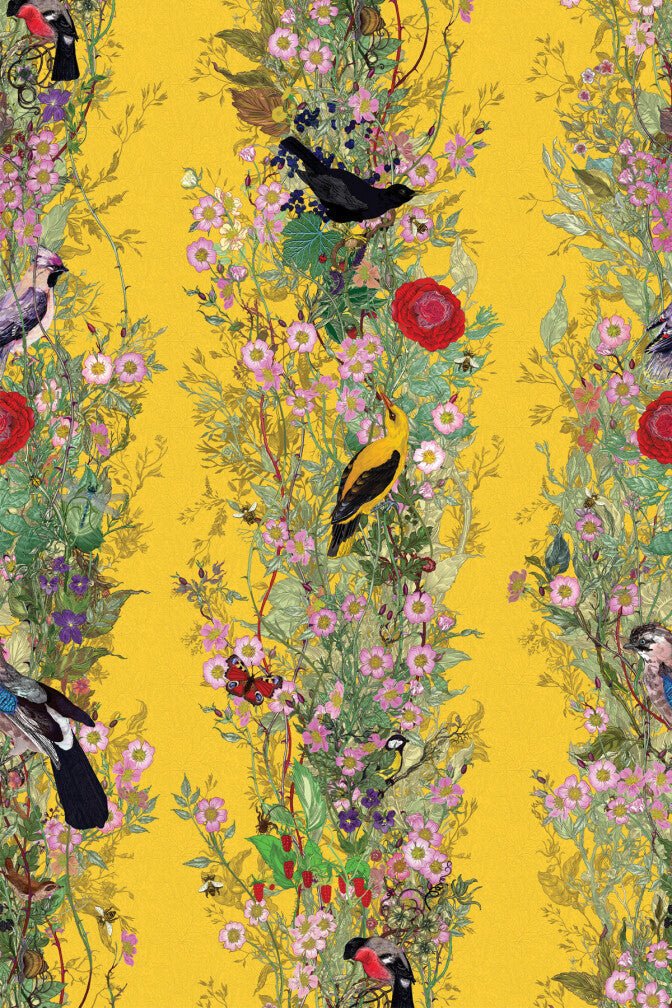 Fruit Looters Wallpaper - Cadmium - Timorous Beasties - BTN/TFL/TXMT/03 - Premier Wallcovering