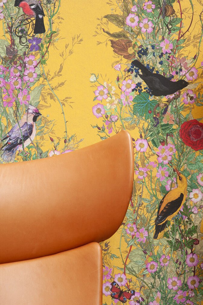 Fruit Looters Wallpaper - Cadmium - Timorous Beasties - BTN/TFL/TXMT/03 - Premier Wallcovering