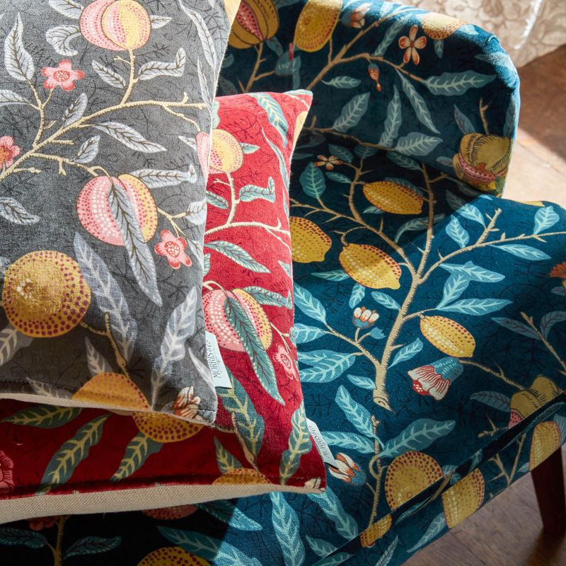 Fruit Velvet Fabric - Indigo/Slate - Morris & Co - 236924 - Premier Wallcovering