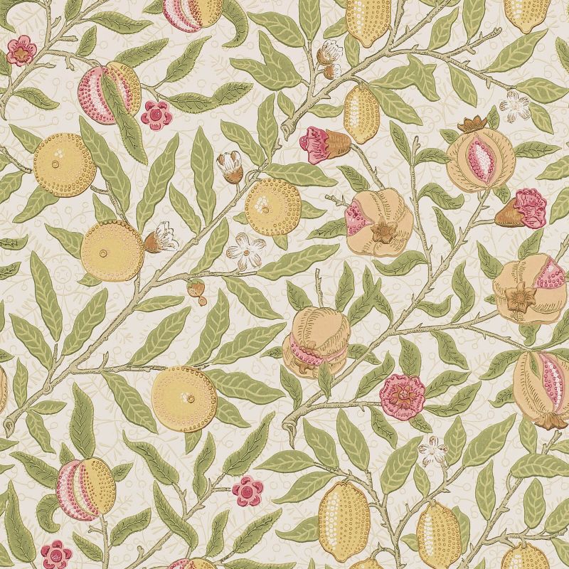 Fruit Wallpaper - Limestone/Artichoke - Morris & Co - 216459 - Morris Wallpaper