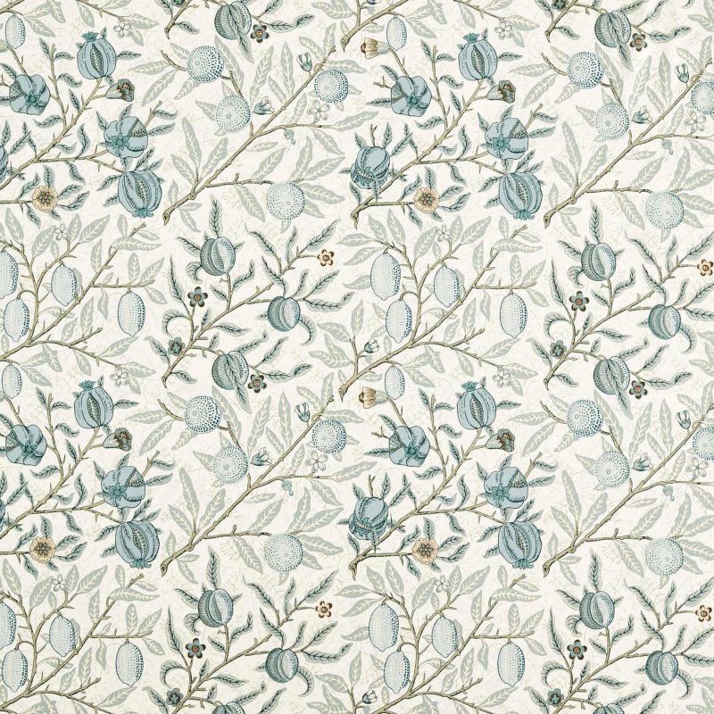 Fruit Wide Width Fabric - Mineral Blue - Morris & Co - 227292 - Premier Wallcovering