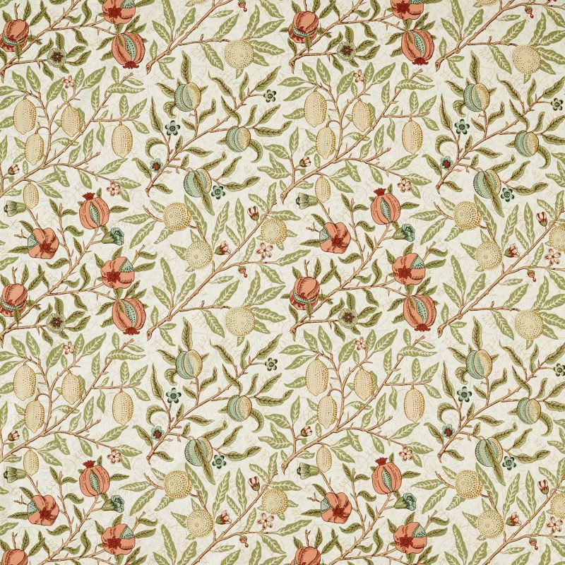 Fruit Wide Width Fabric - Pear/Plaster Pink - Morris & Co - 227291 - Premier Wallcovering