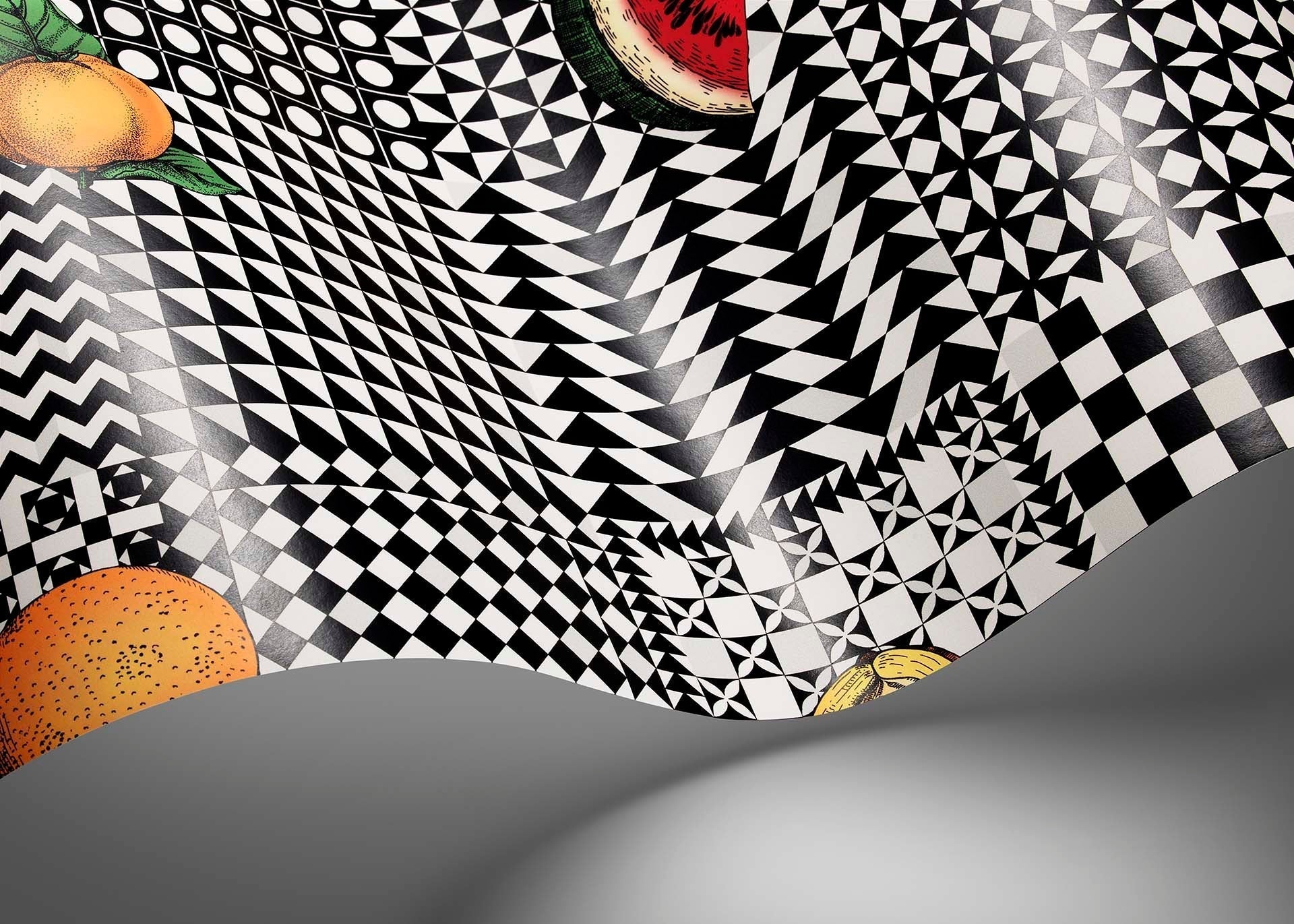Frutta e Geometrico Wallpaper - Black, White & Multi - 123/6027 - Cole & Son - Premier Wallcovering