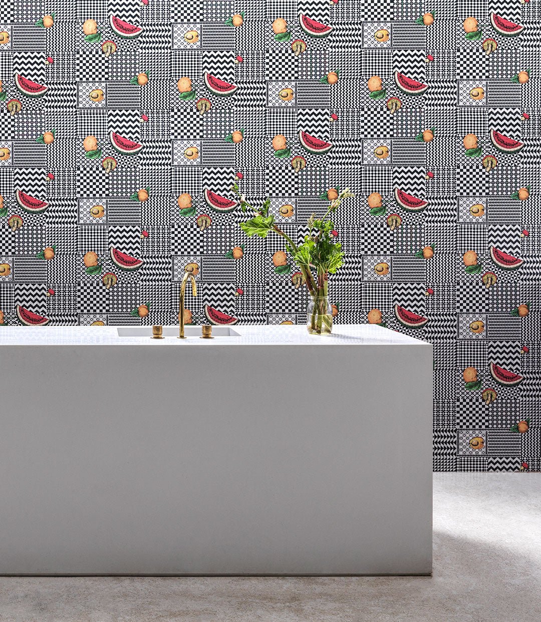 Frutta e Geometrico Wallpaper - Black, White & Multi - 123/6027 - Cole & Son - Premier Wallcovering