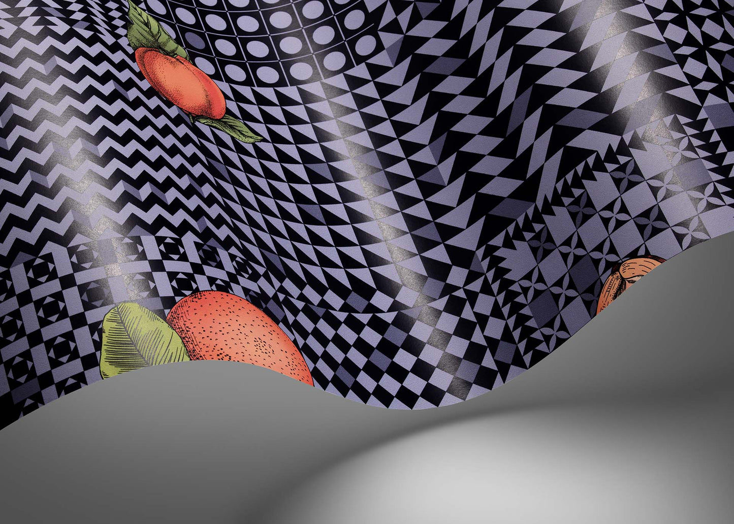 Frutta e Geometrico Wallpaper - Magenta & Ink - 123/6028 - Cole & Son - Premier Wallcovering