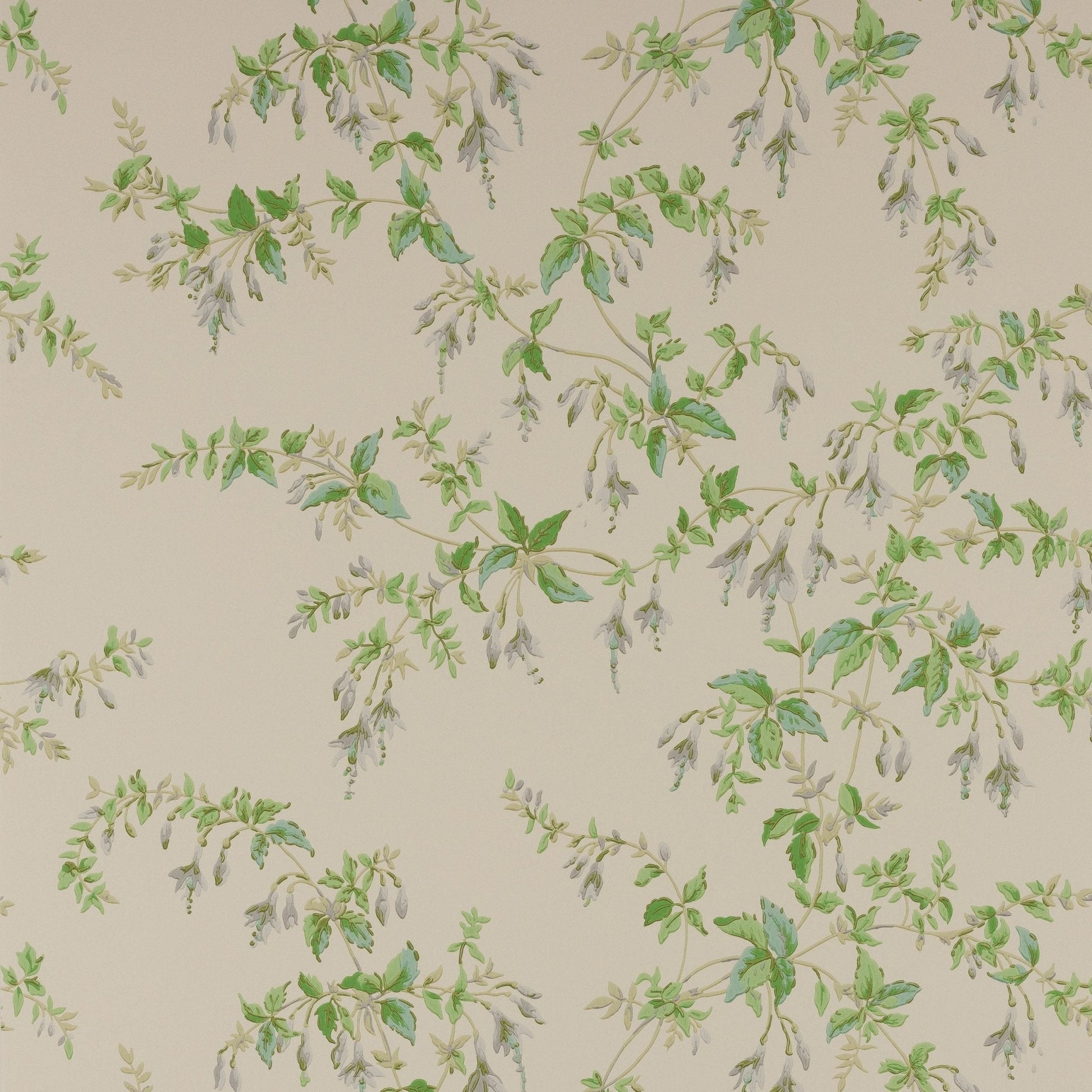 Fuchsia Wallpaper - Grey/Green - Colefax & Fowler - W7018 - 02 - Premier Wallcovering