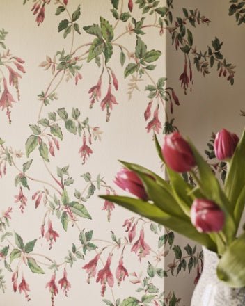 Fuchsia Wallpaper - Grey/Green - Colefax & Fowler - W7018 - 02 - Premier Wallcovering
